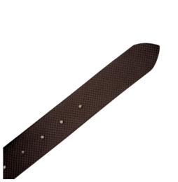 Ecoprice Cintura Cinta Uomo In Vera Pelle Made in Italy Cuoio Casual Classica Regolabile Marrone Scuro Tramata