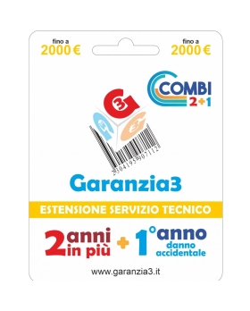 Garanzia 3 Combi 2000 - 2 Anni di garanzia + 1 di Danno Accidentale fino a 2000,00 Euro