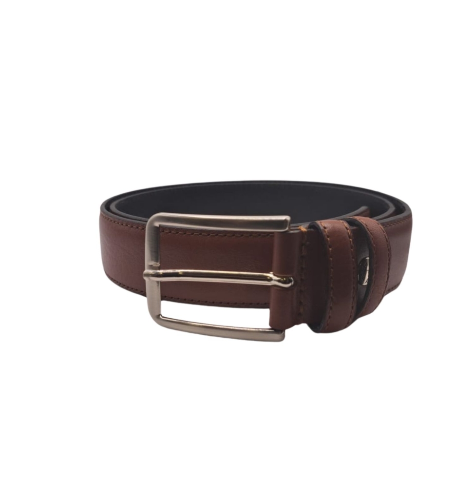 Ecoprice Cintura Cinta Uomo In Vera Pelle Made in Italy Cuoio Casual Classica Regolabile Marrone Chiara