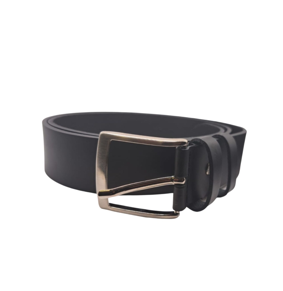 Ecoprice Cintura Cinta Uomo In Vera Pelle Made in Italy Cuoio Casual Classica Regolabile Nera