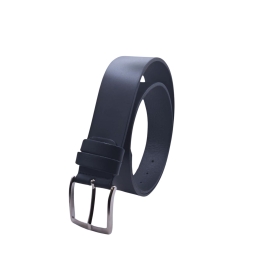Ecoprice Cintura Cinta Uomo In Vera Pelle Made in Italy Cuoio Casual Classica Regolabile Blu