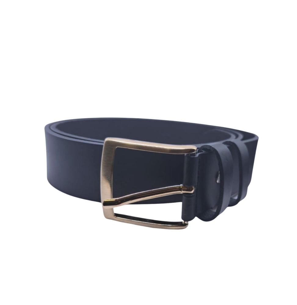 Ecoprice Cintura Cinta Uomo In Vera Pelle Made in Italy Cuoio Casual Classica Regolabile Blu