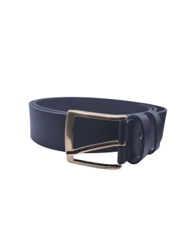 Ecoprice Cintura Cinta Uomo In Vera Pelle Made in Italy Cuoio Casual Classica Regolabile Blu