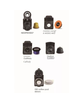 DCG ES6517 - Macchina Del Caffè Universale, serbatoio 0,6 Litri, 19 BAR, 1.450W - Arancione + Omaggio 15 Pz Cialde / Capsule