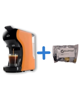 DCG ES6517 - Macchina Del Caffè Universale, serbatoio 0,6 Litri, 19 BAR, 1.450W - Arancione + Omaggio 15 Pz Cialde / Capsule