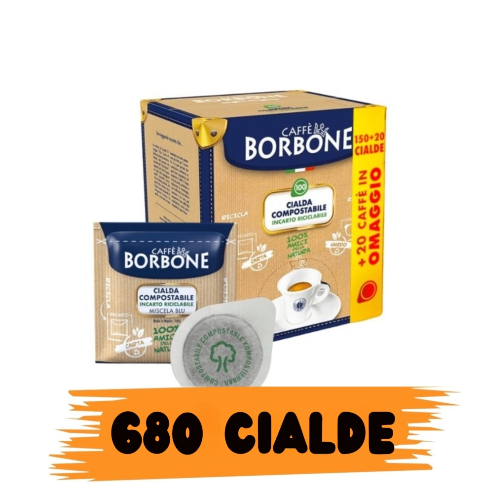 Caffè Borbone Cialda Compostabile, Miscela Blu 680 Cialde