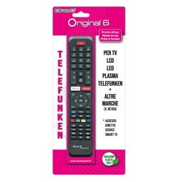 Bravo Original 6 Telecomando Compatibile TV Telefunken E Altri Modelli - Nero
