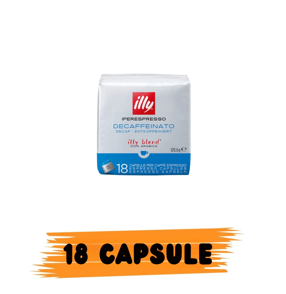 ILLY IPERESPRESSO DECAFFEINATO – Caffè Tostato in Capsule per Macchine Iperespresso - 18pz