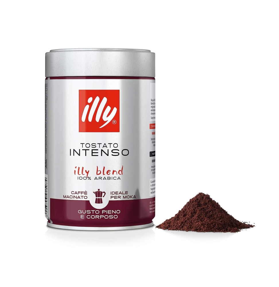 ILLY Tostato Intenso Caffè Macinato Per Moka 250gr