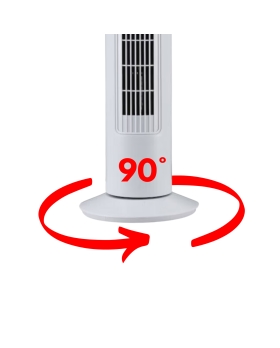 ELTA  Ventilatore A Torre Oscillante 90° 40W Con 3 Velocità Timer fino a 120min - Bianco TF-45.2