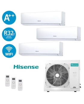 Climatizzatore Hisense Trial Inverter 9+12+12 5.2kW Serie Hi Comfort 9000+12000+12000 BTU 3AMW52U4RJC Gas R32 A++ Wi Fi