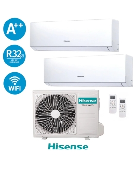 Climatizzatore Hisense Dual Inverter 12+9 4,2 KW Serie New Comfort 9000+12000 Btu 2AMW42U4RGC Gas R32 A++ Wi Fi Integrato