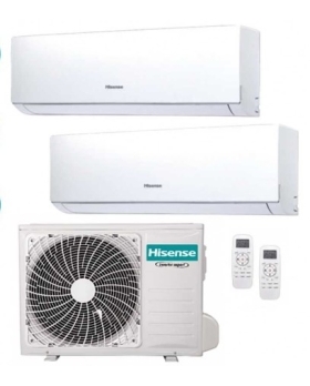 Hisense Climatizzatore Dual Split Inverter 9000+9000 Btu Condizionatore Classe A++/A+ Gas R32 WiFi- 2AMW35U4RGC Serie Hi-Comfort