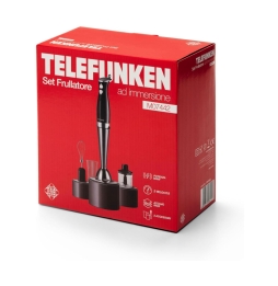 TELEFUNKEN Frullatore a Immersione 800W con Tritatutto da 500ml e Bicchiere da 700ml – Gambo e Lame in Acciaio Inox  M07442