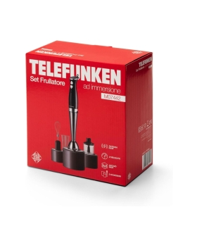 TELEFUNKEN Frullatore a Immersione 800W con Tritatutto da 500ml e Bicchiere da 700ml – Gambo e Lame in Acciaio Inox  M07442