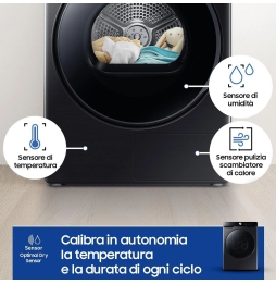 Samsung Asciugatrice 16 Kg Classe A+++ Inverter con Pompa di Calore Profondità 84 cm Wi-Fi colore Nero - DV16DG8600BVU3