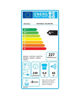 Electrolux Asciugatrice EW7H392G Serie 700 DelicateCare 9 Kg Classe A++ Pompa di calore