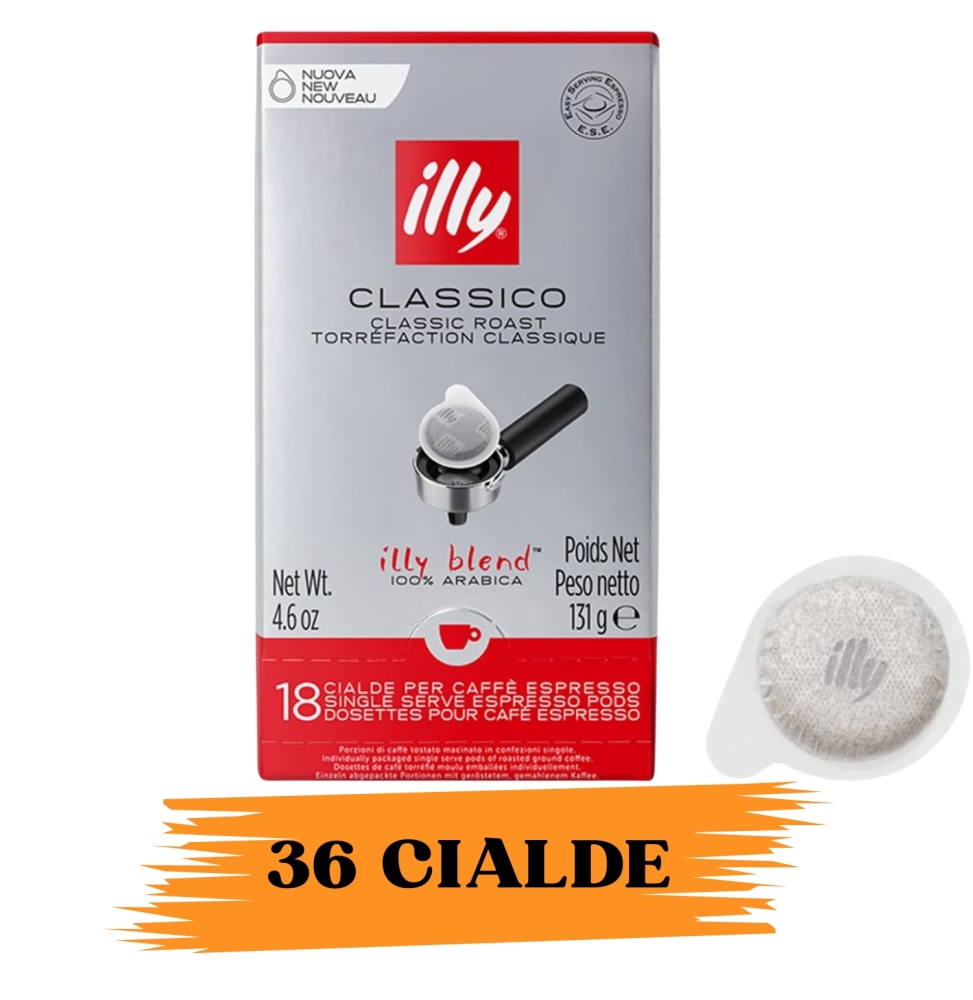 ILLY Caffè 36 Cialde Tostato Classico- 2 Confezioni Da 18 Pz