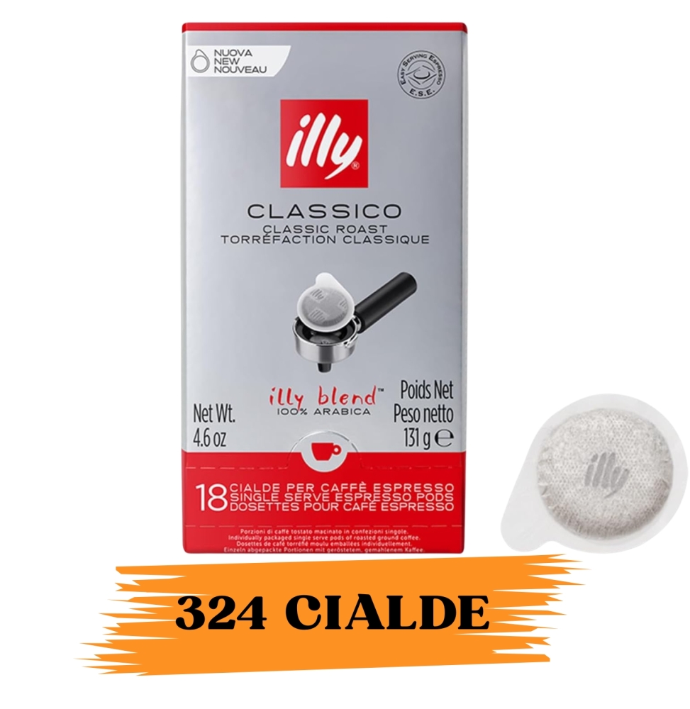 ILLY Caffè 324 Cialde Tostato Classico - 18 Confezione Da 18 Pz