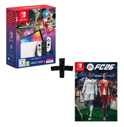 Nintendo Switch Oled Bianca Console Super Mario Kart 8 Abbonamento 12 Mesi Italy+FC 26