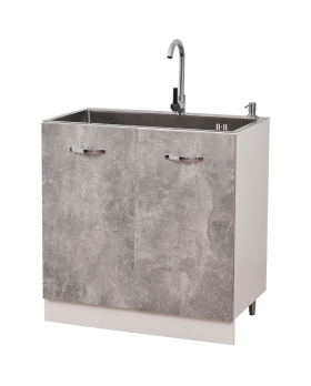 Mobile Sottolavello Cucina Componibile Mobiletto Colore Grigio Cemento 2 Ante