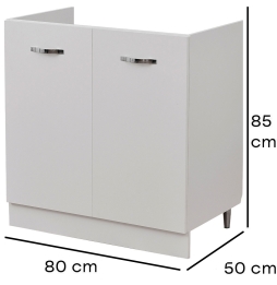 Mobile Sottolavello per Cucina Componibile Mobiletto Colore Bianco 2 Ante