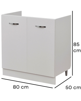 Mobile Sottolavello per Cucina Componibile Mobiletto Colore Bianco 2 Ante