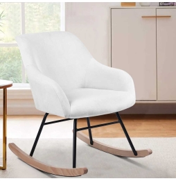 Poltrona Sedia Dondolo Relax Tessuto e Metallo...