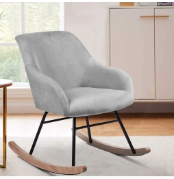 Poltrona Sedia Dondolo Relax Tessuto e Metallo...