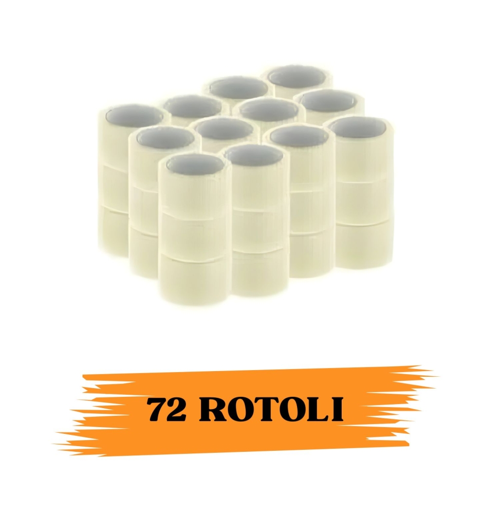 EcoPrice®  Nastro Adesivo Imballaggio Trasparente Yellow 48mmx66m 72 Rotoli Scotch