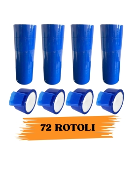 EcoPrice® Nastro Adesivo Imballaggio Colorato Blue 48mmx66m 72  Rotoli Scotch