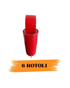 EcoPrice Nastro Adesivo Imballaggio Colorato Red 48mmx66m 6 Rotoli Scotch