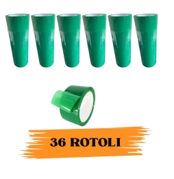 EcoPrice® Nastro Adesivo Imballaggio Colorato Green 48mmx66m 36 Rotoli Scotch