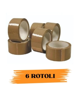 EcoPrice®  Nastro Adesivo Imballaggio Colorato Avana S. 48mmx66m 6 Rotoli Scotch