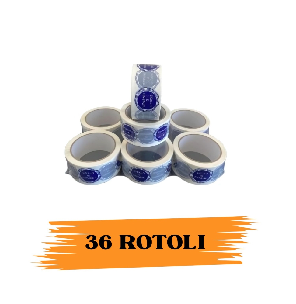 EcoPrice® Nastro Adesivo Imballaggio SIGILLO DI GARANZIA 48mmx66m 36 Rotoli Scotch