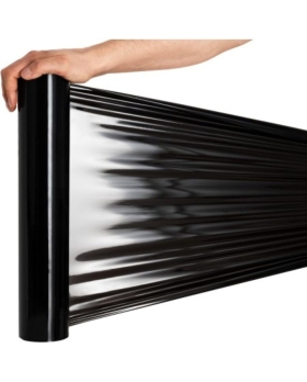 EcoPrice® Pellicola Film Estensibile Nero Da 1,8 Kg 23 Micron Bobina Super Resistente 6 RotolI