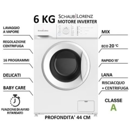 Schaub Lorenz SS610I Lavatrice Libera Installazione Carico 6 kg Classe Energetica A Dimensioni: HxLxP: 85x59,5x44 cm