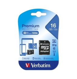 MICRO SD VERBATIM 16GB CL10 44082