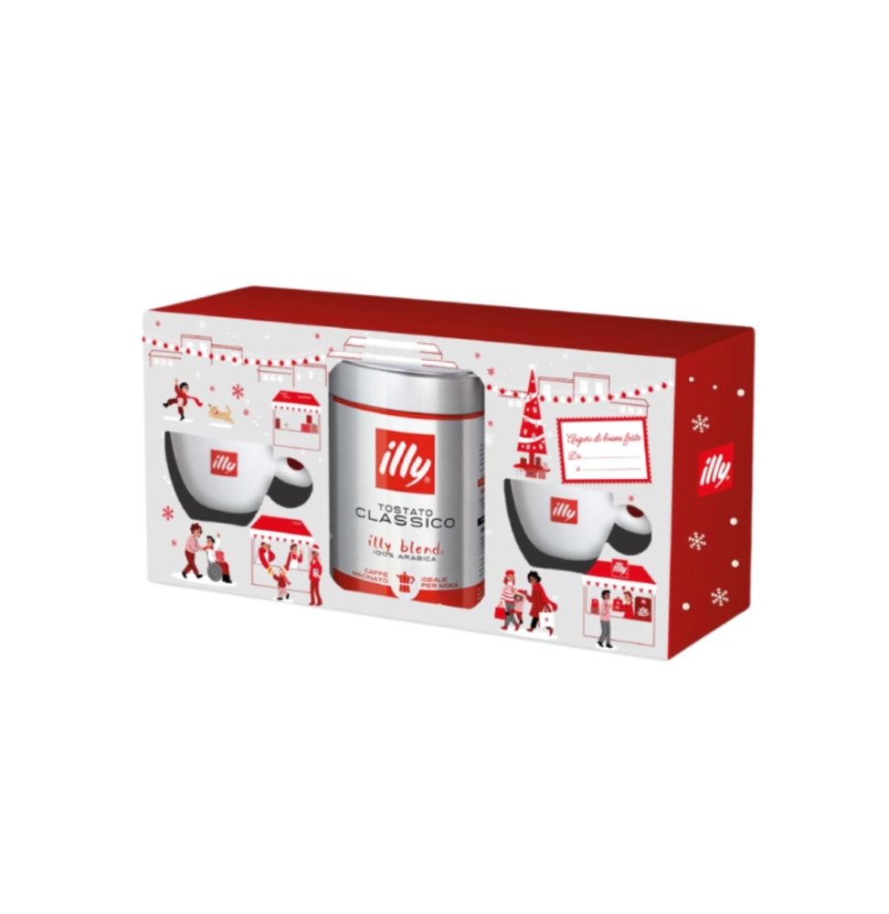 Illy Caffe Macinato Christmas Classico 125g +2 Tazzine