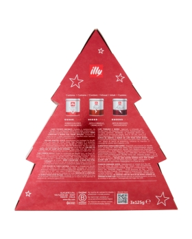 Illy Caffe Macinato Christmas Brasile+Guatemala+Classico 125gx3