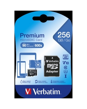 MICRO SD VERBATIM 256GB CL10 44087
