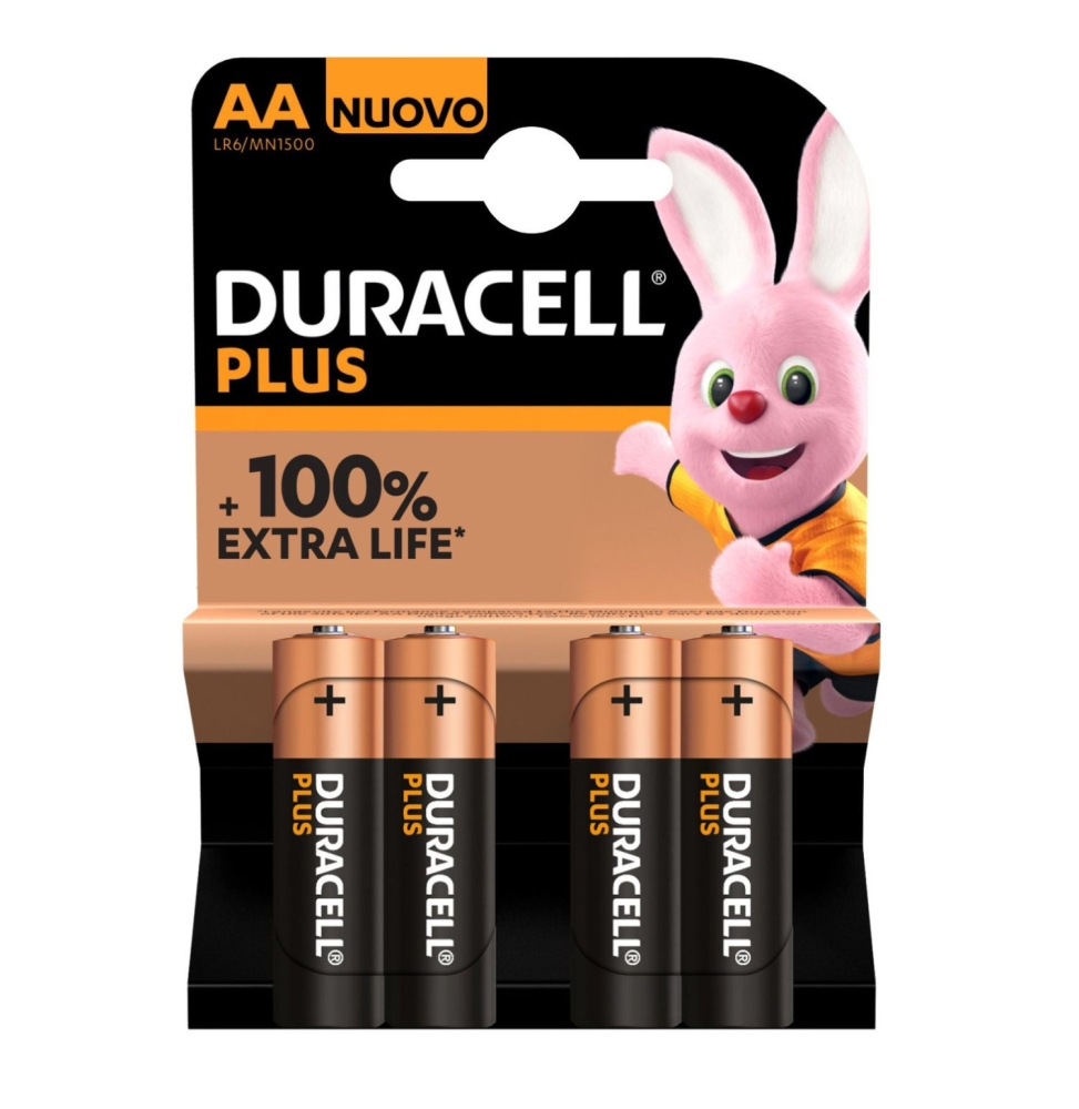 (1 Confezione) Duracellplus Batterie 4pz Stilo Lr6 Mn1500 Aa