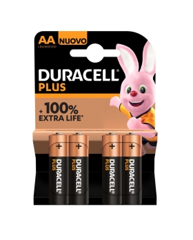 (1 Confezione) Duracellplus Batterie 4pz Stilo Lr6 Mn1500 Aa