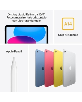 Apple iPad 2024 10Gen 10.9" 256GB CELL Blue ITA MCMP4TY/A